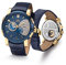 Kronsegler Apollo 11 Herren Armbanduhr Automatik mit Lederband Gold-blau limitiert
