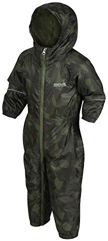 Regatta Kids Splosh Iii Waterproof and Breathable Insulated Lightweight All-in-one Suit (Cypress Green, 18-24)
