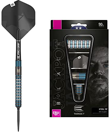 Target Darts Adrian Lewis Schwarze Edition 90% Wolfram Swiss Point Steeldarts-Set Dartpfeile (24 gr)