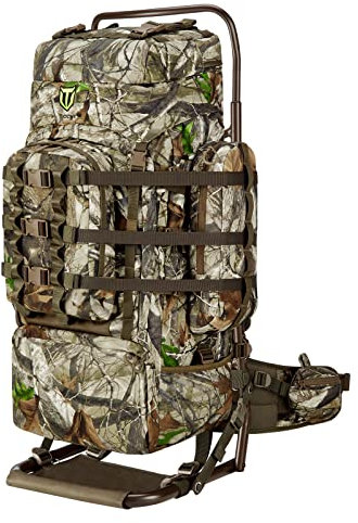 TIDEWE Jagdrucksack 5500cu mit Rahmen und Regenschutz für Bogen/Gewehr/Pistole (Next Camo G2)