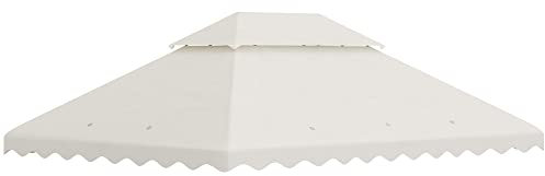 Outsunny - Lona de repuesto para pabellón carpa de techo de repuesto para cenador de jardín, tejido de poliéster de alta densidad, 180 g/m², antiUV, 4 x 3 m, color crema