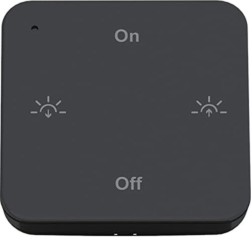 L&S Led Fernbedienung Meccano dimmbar, 1 Kanal Smart Mono Led Funk Fernbedienung eckig für Led Leuchten. Kunststoff schwarz