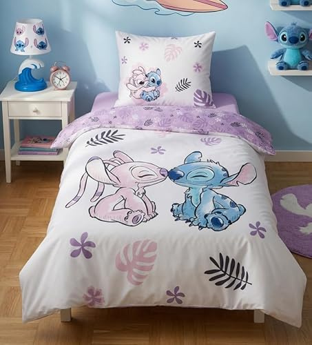 Nalle Puh Babypåslakan 100x135 + Örngott 40x60 Bomull Disney | Vändbart baby sängset | Naturlig bomull mjuk andningsbar | Officiellt Disney | 0-3 år | Spjälsäng | Present