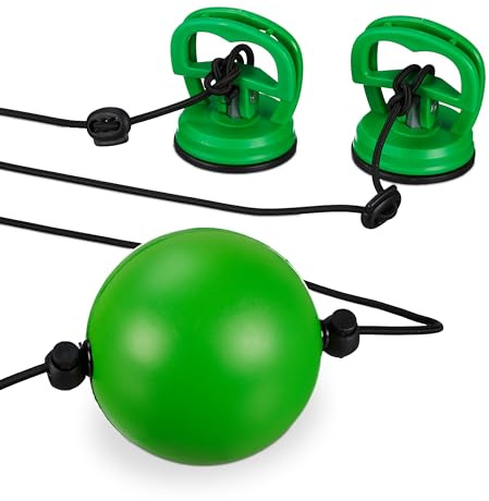 Relaxdays Punching Ball Boxe, Reflex Pungiball, Palla Veloce, Pera Allenamento Adulti, Riflessi Pugilato, Nero Verde