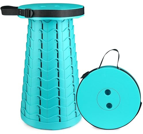 Hesanzol Sgabello pieghevole per adulti, portatile, telescopico, pieghevole, retrattile, per campeggio, giardino, escursionismo, viaggi, portata massima 181,4 kg