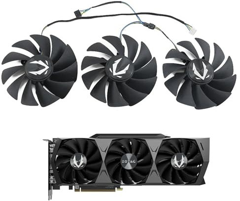 Zotac RTX 3070 Ti 3080 Ti 3090 GAMING Trinity OC GPU Fan (87mm) Replacement Fan for Zotac Graphics Cards, 4-Pin Graphics Card Cooler, VGA Card Replacement GPU Fan GA92S2U (Full Set A+B+C (4 Pin))