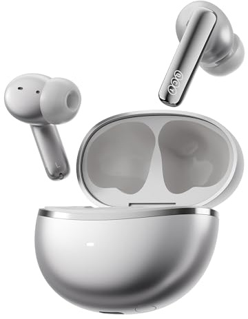 QCY MeloBuds N70 Adaptive Hybrid Noise Canceling Wireless Earbuds, Dual Drivers with MEMS, AI CVC 8.0 Call, LDAC Hi-Res Audio, 50H Playtime, Bluetooth 6.0, Wireless Charging, in-Ear Detection