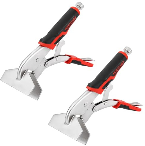 MAXPOWER Locking Sheet Metal Clamps, 10” Flat Jaw Locking Pliers Metalworking Tool for Clamping & Holding, Quick-lock Release for Easy Removal, 2-Piece