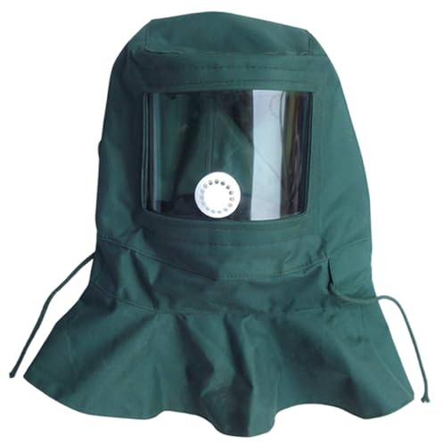 Dust Hood, Sandblasting Hood, Clear Vision Sand Blasting Mask with Adjustable Rope, Anti Dust/Wind Protective Gear Mask for Polishing, Sandblasting, Painting, Sand Blasting