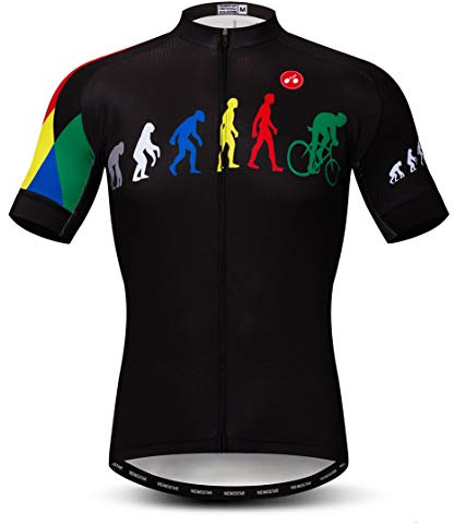 Cycling Jersey Mens Bike Tops MTB Jersey Zip Mountain Road Clothing Bicycle Riding top Breathable Summer Pro Team Sports Racing Cycle Jersey for Male Sportswear Polyester Black Size XL