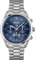 BOSS Herren Chronograph Quarz Uhr 44mm Champion Kollektion mit Blauem Zifferblatt und Silbernem Edelstahlarmband, Datumsfunktion, 3 Hilfszifferblätter, 10ATM Wasserdichtigkeit - 1513818