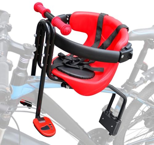INNOLIFE Baby Bicycle Seat - Front Mounted Child Bike Seat with Handrail, Kids Bike Seat for Adult Bike