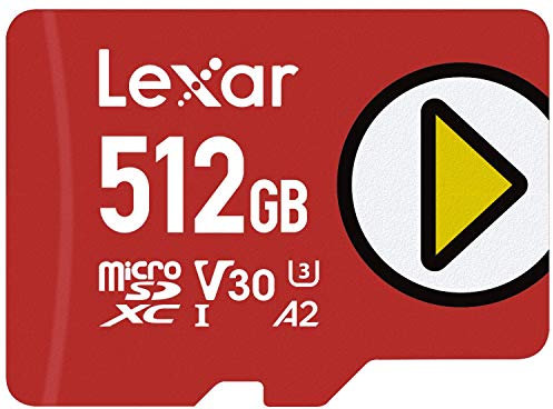 Lexar Play Micro SD Karte 512GB, microSDXC UHS-I Karte, Bis Zu 150MB/s Lesegeschwindigkeit, Speicherkarte Micro SD, TF Karte Kompatibel mit Switch, Handys und Tablets (LMSPLAY512G-BNNAG)