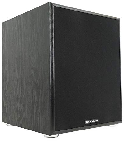 Rockville Rock Shaker 12 800W Powered Home Theater Subwoofer, Deep Bass, Adjustable Crossover, Compact Design, for Home Audio Enthusiasts