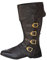 CP Abenteuer Gamaschen Stiefelstulpen Pirat Musketier Mittelalter Piraten Stiefel Stulpen (Schwarz, XL)