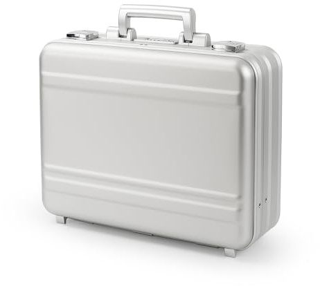 urecimy Aktentasche aus Aluminiummagnesiumlegierung tragbarer Passwortkasten Geschäftsaktentasche Laptop-Computerkasten Kamerakasten (Silber 37X27X11.5cm)