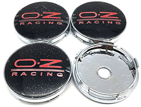 GÉNERIC 4 Stück Auto Radnabenkappen Radnabenabdeckung Nabendeckel, für OZ O.Z 56mm 60mm 65mm 68mm Nabendeckel Felgendeckel Schmücken Zubehör,60mm Black Red