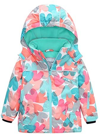 SEVEN BB Chaqueta de Esquí Impermeable para Niñas Cálido Chaquetas de Snowboard con Forro Polar Chica Abrigos de Invierno Fluorescente Cortavientos Esqui Naranja Chaqueta de Nieve Esquiar Niña 8 Años