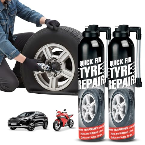 Avilia - Kit Spray 2/4/6 Gonfia e Ripara Pneumatici Auto/Moto – Spray Sigillante 2 in 1 – Ripara Gomme Foratura di Emergenza – Senza Cambio Ruota, Cric o Chiave Inglese – Riparazione Rapida (2)