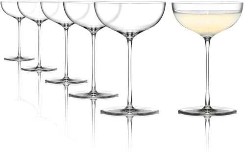 Stölzle Lausitz Kyoto Bar Cocktailschale 6er-Set 320 ml – Elegante Cocktailgläser ideal für Martini & Margarita – Stilvolle Kristallgläser für Cocktails – Spülmaschinengeeignet & stoßfest