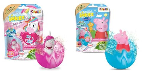 CRAZE INKEE UNICORN | Badebombe Kinder mit Überraschung & INKEE SURPRISE - Peppa Pig Badekugeln Kinder mit Überraschung Peppa Wutz Spielzeug für die Badewanne - Badezusatz 43127