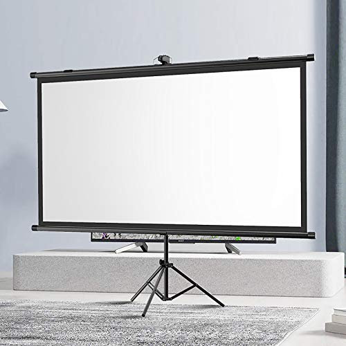 SaryEdge Écran de projecteur, 4:3/16:9 à Suspendre au Mur et à Suspendre, écran de projecteur Manuel avec trépied, écran de Projection, écran de cinéma, cinéma Maison(100-inch 16:9