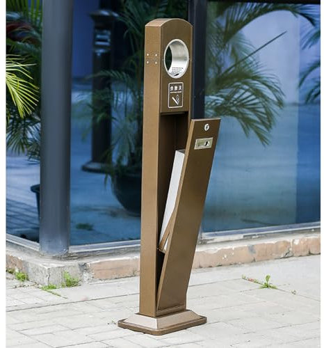 Posacenere Da Terra Di Alta Qualità, Posacenere Da Esterno Alto 48,8 Pollici Per Patio, Posacenere Da Esterno Grande E Alto Per Lo Smaltimento/Argento/124 * 23 * 33 Cm, Marrone 124 * 23 * 33 Cm