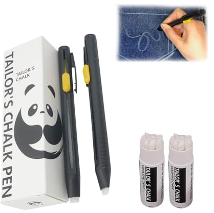 Generisch Juego de 2 rotuladores de tiza para sastre, tiza para coser, borrable con calor para coser, viene con 20 recargas