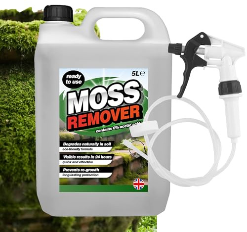 5L Moss Remover With Acetic Fast Acting Ready To Use For Paths, Patios & Hard Surfaces With Long Hose Trigger (1)
