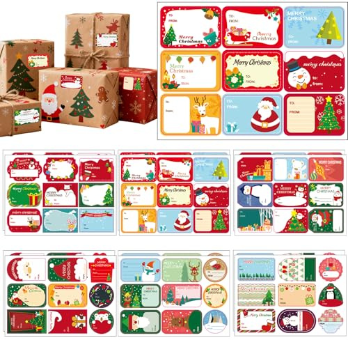 108Pcs Christmas Labels Stickers,Christmas Tags Gift for Presents,Xmas Tags for Presents Name Labels for Gifts, Cards, Envelope and Wrapping (108Pcs Christmas Labels Stickers)