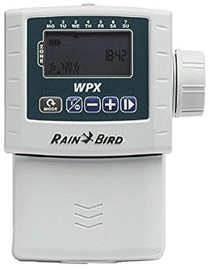 RainBird Beregnungscomputer, Steuergerät Typ WPX4 - 4 Stationen, 9 V Batteriebertrieb, grau, 14 x 8.5 x 11.5 cm, F48314