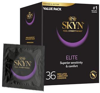 SKYN LifeStyles Elite Kondome, synthetisches Polyisopren-Kondome, latexfrei, 36 Stück (Verpackung kann variieren)