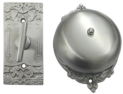 Adonai Hardware Bartholomew Brass Manual Old Fashion Door Bell or Twist Door Bell or Hand-Turn Door Bell (Satin Nickel)