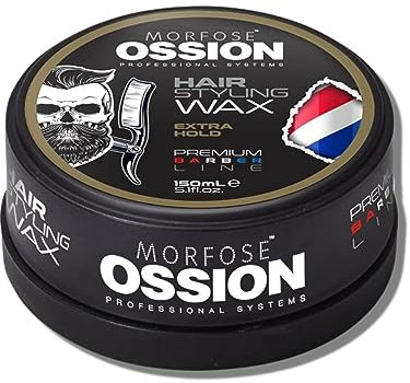 Morfose Ossion Premium Barber Line - Cera per capelli a tenuta media, 150 ml - gel per capelli Uomo