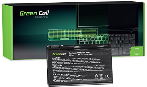 Green Cell Akku für Acer TravelMate 5720-5B1G16MN 5720-5B2G16MI 5720-5B2G16MN 5720-5B2G25MN 5720-5B3G16MN 5720-5B4G25N 5720-601G16 5720-602G16 Laptop (4400mAh 11.1V Schwarz)