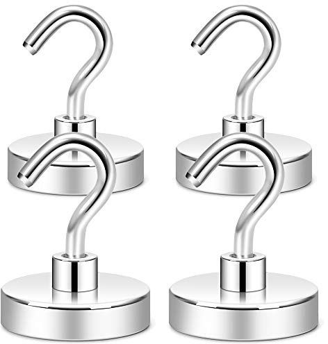 Neosmuk Ganchos magnéticos fuertes, resistentes, 45 kg + gancho magnético Cruise Essentials base mecanizada CNC, fuerte protección contra la corrosión, ideal para parrilla, toalla