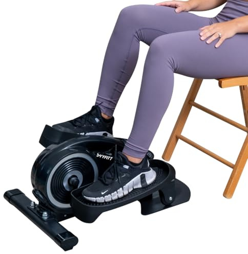 YYFITT Under Desk Elliptical Machine w/Luminous Digits, Pedal Exerciser w/Oversized Pedal, Adjustable Resistance for Home & Office Daily Workout, 2-in-1 Seat & Stand Up Exercise [2025 Version]