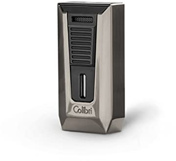 Colibri Slide Double Jet Flame Lighter | Wind Resistant Cigar And Cigarette Lighter | Integrated Punch Cutter | Works With Butane (not Included) | Nice Elegant Gift Box | Two Year Warranty Gunmetal