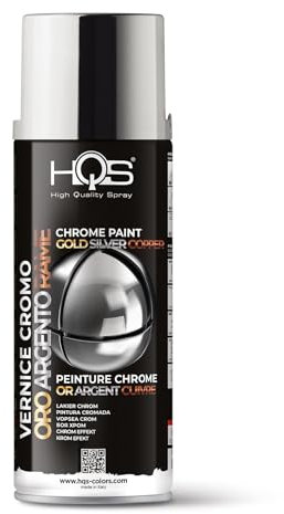HQS Bombe aérosol de peinture Effets Chromes Miroir Decorative, Argent