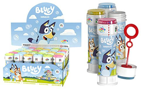 DULCOP - Pack de 36 Burbujas Bluey - Burbujas de Jabón - 60 Ml - 047337PA - Azul - Plástico - Licencia Oficial - Juguete Infantil - Juego al Aire Libre - A Partir de 3 años