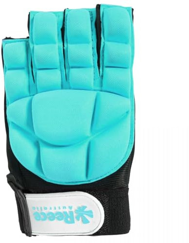 Reece Hockey Handschuh - Komfort halbe Fingerhandschuh - Silikonstollen für Einen Besseren Griffe und Vollständigen Schutz - Linkshandschuh - Hockey Handschuhe Kinder - Weiß - Größe L