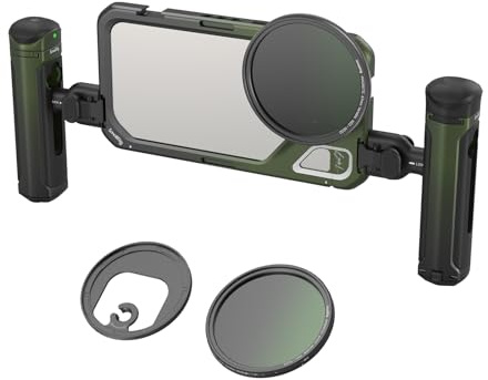 SMALLRIG x Brandon Li Mobile Video Kit per iPhone 15 Pro Max con Maniglie a Sgancio Rapido Wireless, Filtro VND Magnetico da 67 mm Migliorato, Adattatore per Filtro da 67 mm - 4407B