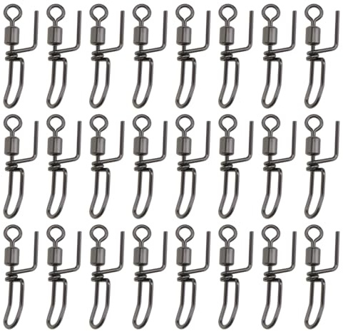 LT Easiyl 50Pcs Acciaio Inox Cascata Girelle Per Pesca in Mare Loop Rigs Long Distance Casting Rigs Match Girelle Snaps Connettore Clip Forniture Da Pesca