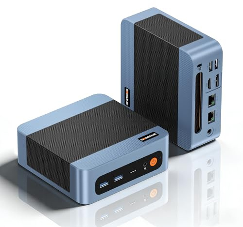 BOSGAME E5 Home-Office-Mini PC, Ryzen 5300U (Supera 4300U/N150, Fino a 3.8GHz), 16GB DDR4 RAM 512GB NVMe SSD Mini Desktop, HDMI/DP/USB-C, Triplo Display 4K, Doppia LAN, WiFi 5, BT5.0, Mini Computer