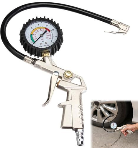 Manometre Pression Pneu, Jauges de Pression Des Pneus, Numérique Manomètre, Pistolet de Gonflage Manomètre, Testeur de Pression Des Pneus, Gonflage Pneu Voiture Avec Ecran LCD pour Voitures Motos