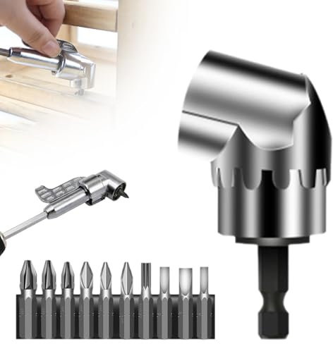 105° Winkelschrauber Vorsatz Adapter, 2024Neu Corner Tool Screw Hub with Multi-function Bend Screwdriver Bit, Winkelbohraufsatz, 1/4-Zoll Sechskantschaft für Garage Bauarbeiter (kurz)
