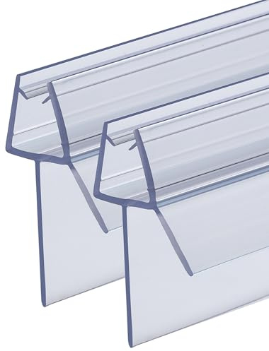 Qoroco - Striscia sigillante per porta doccia, 2 x 90 cm per vetro da 4-6 mm, copre fino a 20 mm di spazio, guarnizione sostitutiva in gomma e plastica per porta doccia, guarnizione per vasca da bagno