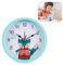 SopwMap Circular Despertador Infantil Analógico Sin Tic TAC, Diseño de Zorro Azul de Dibujos Animados, Función de Luz Nocturna, Fácil de Usar, Ideal para Mesita de Noche y Viajes