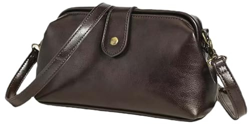 Peosaard retro handgjord väska, läder läkarväska, vintage crossbody-väskor med spänne, mode axelväska för daglig användning arbete och resor, Blandad färg