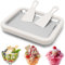 Eisplatte Eis Rolls zum Eis Machen DIY, Ice Rolls Maschine mit 2 Spateln, Ice Cream Maker, Ice Rolls Platte, Zur Herstellung von Joghurteis, Eiscreme 22.5×17.5 CM Weiß
